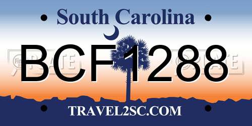 BCF1288 South Carolina License Plate