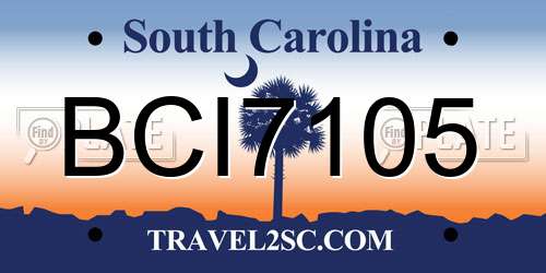 BCI7105 South Carolina License Plate