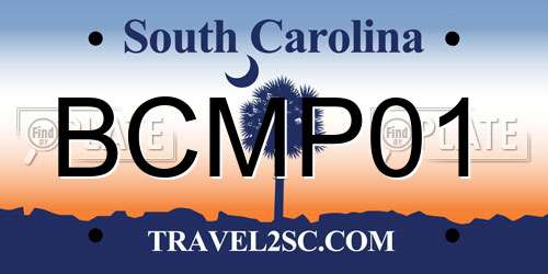 BCMP01 South Carolina License Plate