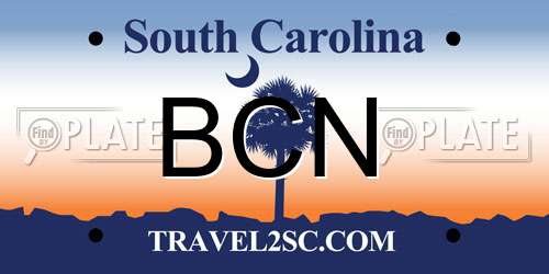 BCN South Carolina License Plate