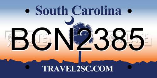 BCN2385 South Carolina License Plate