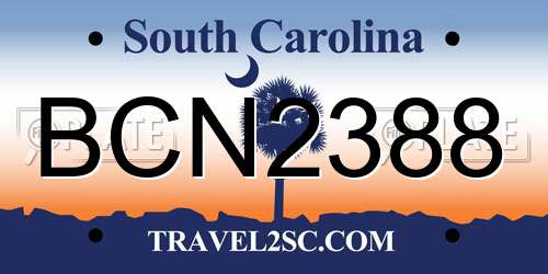 BCN2388 South Carolina License Plate
