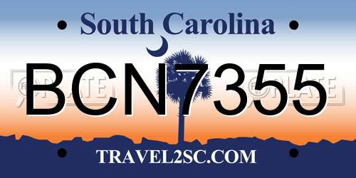 BCN7355 South Carolina License Plate