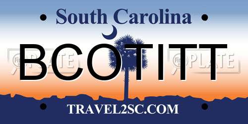 BCOTITT South Carolina License Plate