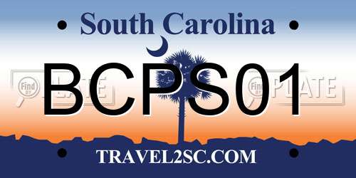 BCPS01 South Carolina License Plate