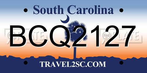 BCQ2127 South Carolina License Plate
