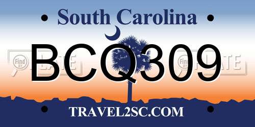 BCQ309 South Carolina License Plate