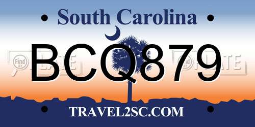 BCQ879 South Carolina License Plate