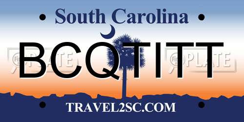 BCQTITT South Carolina License Plate