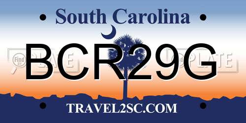 BCR29G South Carolina License Plate