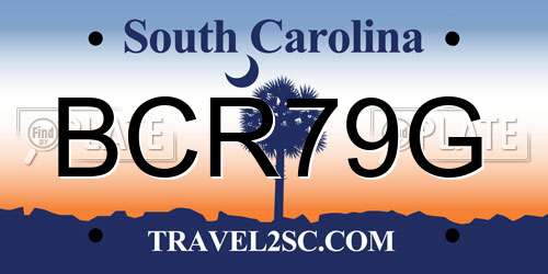 BCR79G South Carolina License Plate