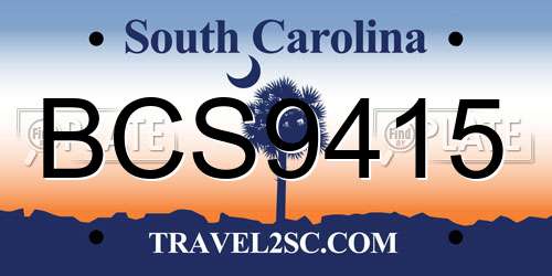 BCS9415 South Carolina License Plate