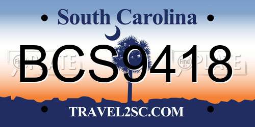 BCS9418 South Carolina License Plate