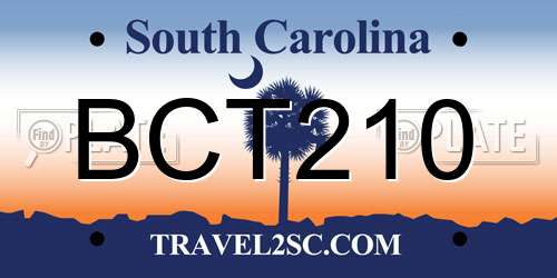 BCT210 South Carolina License Plate
