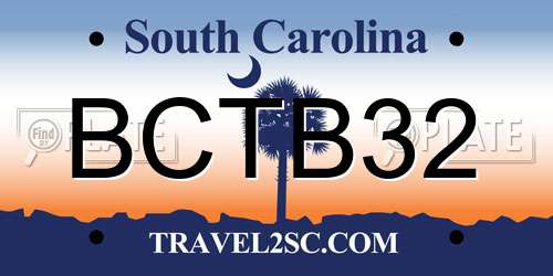 BCTB32 South Carolina License Plate