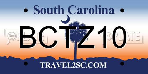 BCTZ10 South Carolina License Plate