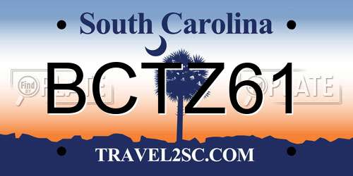 BCTZ61 South Carolina License Plate