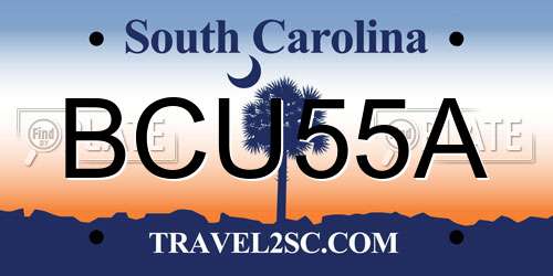 BCU55A South Carolina License Plate
