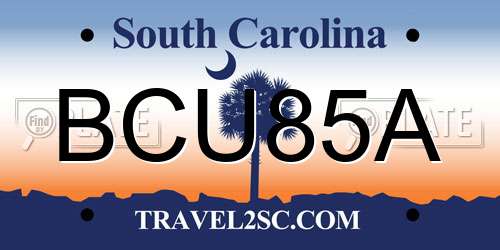 BCU85A South Carolina License Plate