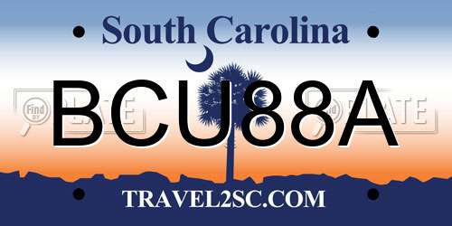 BCU88A South Carolina License Plate