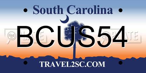 BCUS54 South Carolina License Plate