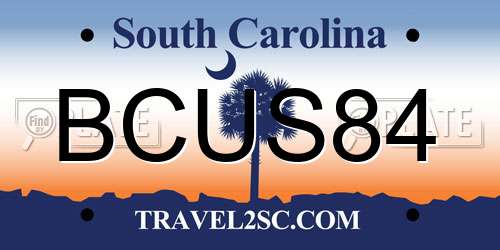 BCUS84 South Carolina License Plate