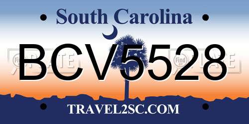 BCV5528 South Carolina License Plate
