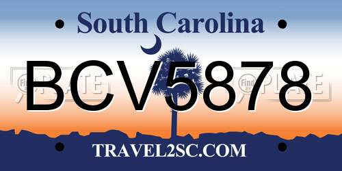 BCV5878 South Carolina License Plate