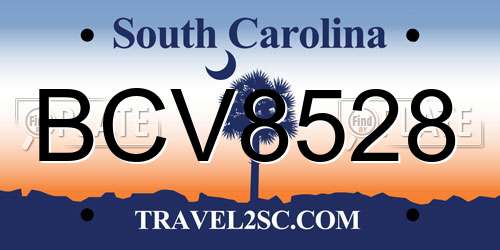 BCV8528 South Carolina License Plate