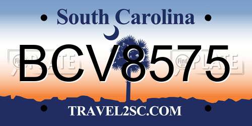 BCV8575 South Carolina License Plate