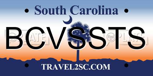 BCVSSTS South Carolina License Plate