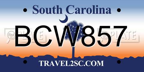 BCW857 South Carolina License Plate
