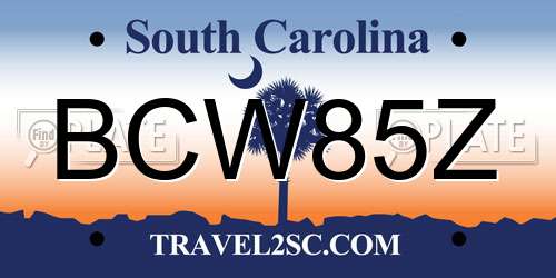 BCW85Z South Carolina License Plate