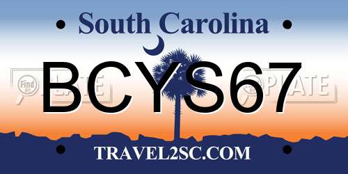 BCYS67 South Carolina License Plate