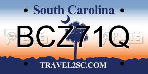 BCZ71Q South Carolina License Plate