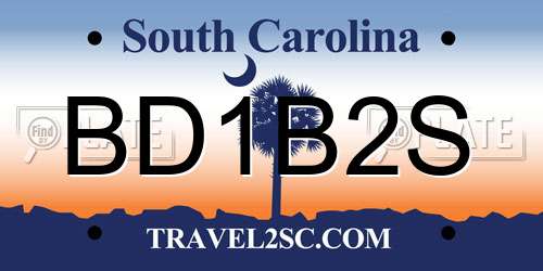 BD1B2S South Carolina License Plate