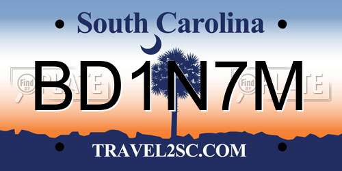 BD1N7M South Carolina License Plate