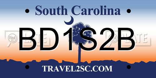 BD1S2B South Carolina License Plate