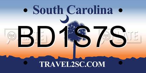 BD1S7S South Carolina License Plate