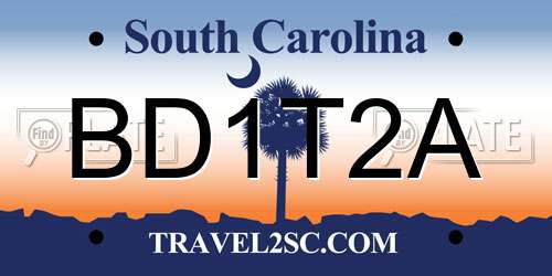BD1T2A South Carolina License Plate