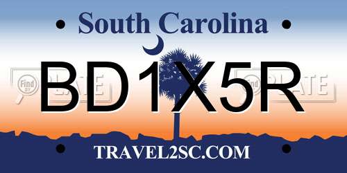 BD1X5R South Carolina License Plate