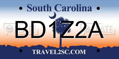 BD1Z2A South Carolina License Plate