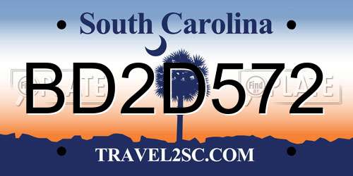 BD2D572 South Carolina License Plate