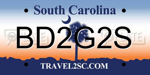 BD2G2S South Carolina License Plate