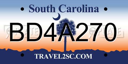 BD4A270 South Carolina License Plate