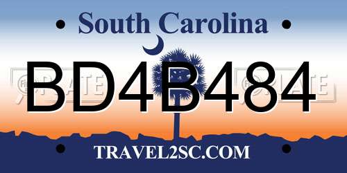BD4B484 South Carolina License Plate