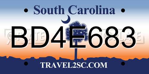 BD4E683 South Carolina License Plate