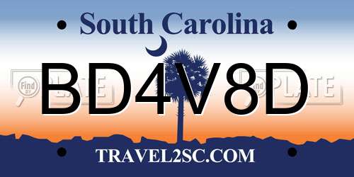 BD4V8D South Carolina License Plate