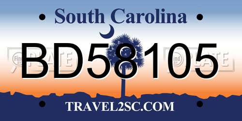 BD58105 South Carolina License Plate