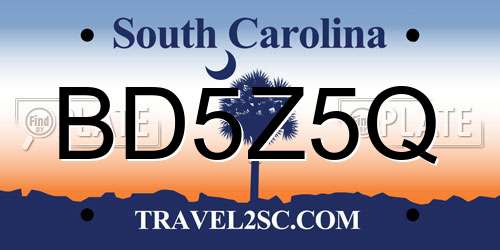 BD5Z5Q South Carolina License Plate